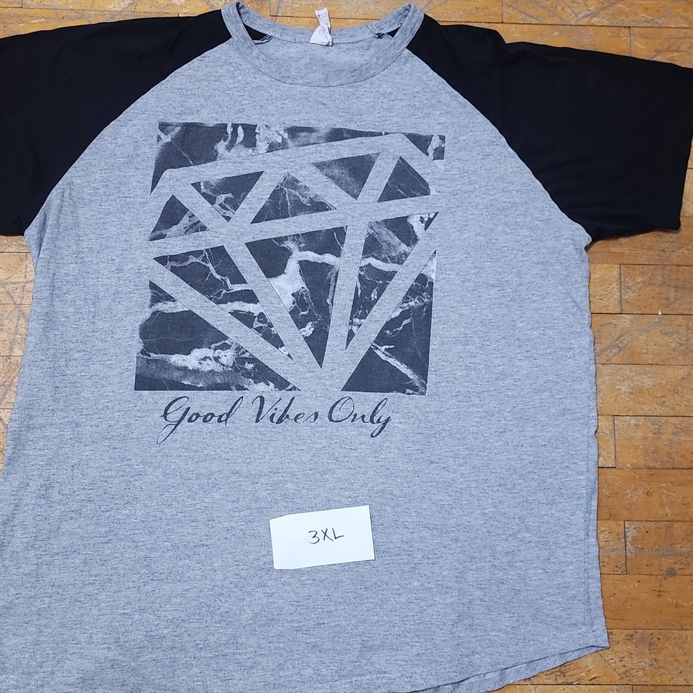 Good Vibes Only Gray and Black Men's Shirt
